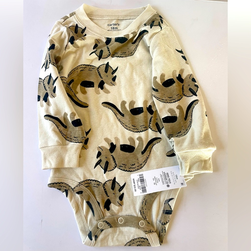 Carter's Cream and Black Bodysuit One Piece